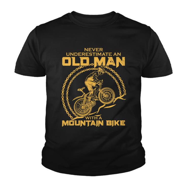 Never Underestimate An Old Man With A Mountain Bike Tshirt Youth T-shirt