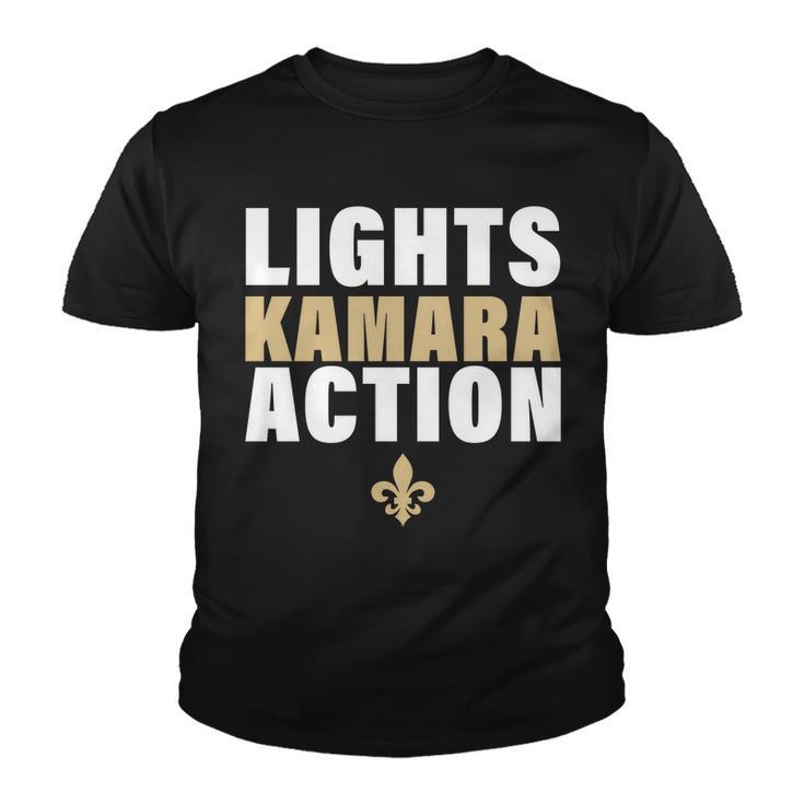 New Orleans Lights Kamara Action Funny Football Youth T-shirt