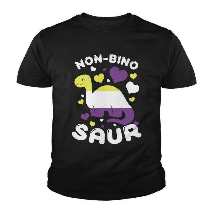 Non Bino Saur Dinosaur Aagender Pride Month Youth T-shirt