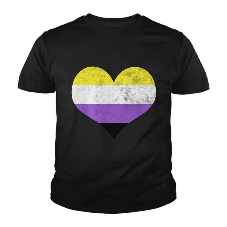 Noncute Giftbinary Heart Flag Pride Identity Lgbt Noncute Giftbinary Graphic Fun Youth T-shirt