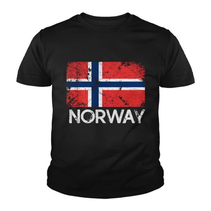 Norwegian Flag Meaningful Gift Vintage Made In Norway Gift Youth T-shirt