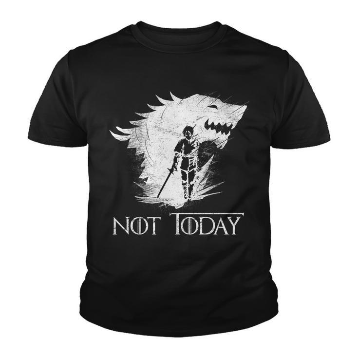 Not Today Arya Wolf Tshirt Youth T-shirt