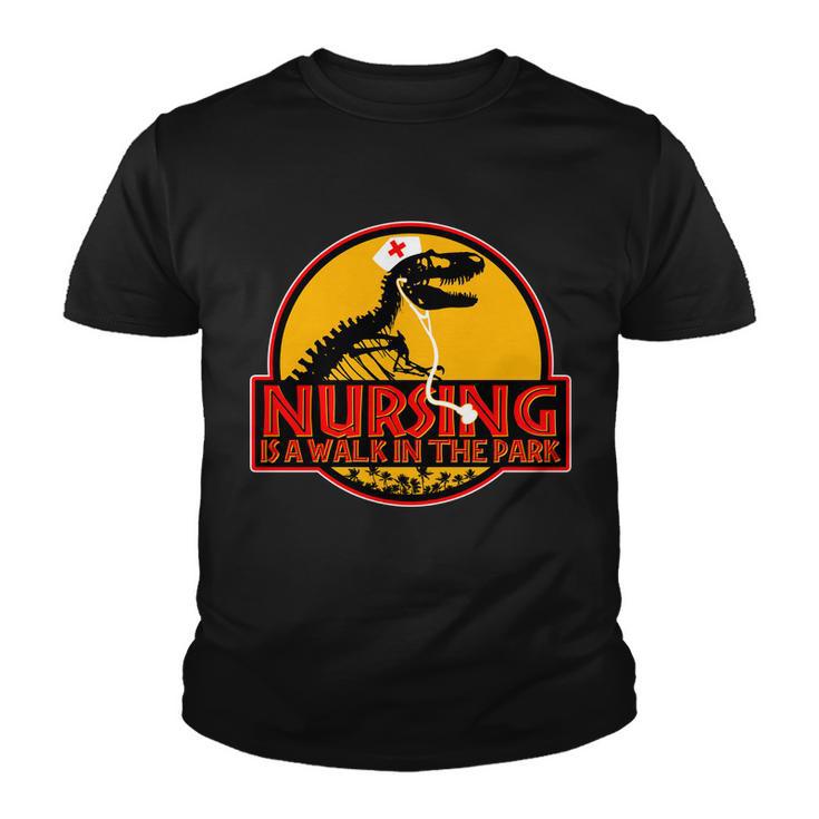 Nursing Is A Walk In The Park Funny Tshirt Youth T-shirt