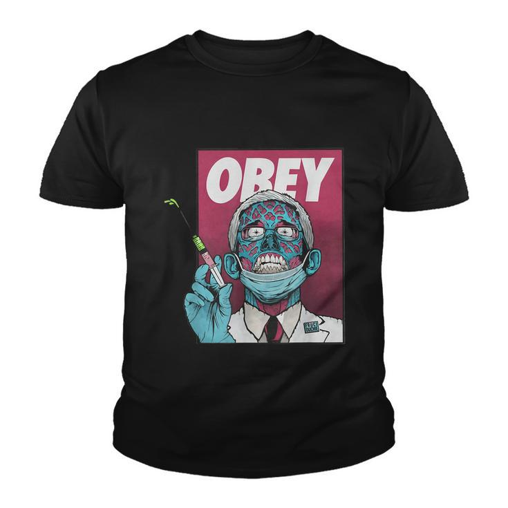 Obey Zombie Fauci Fauci Ouchie Political Tee Shirt Tshirt Youth T-shirt