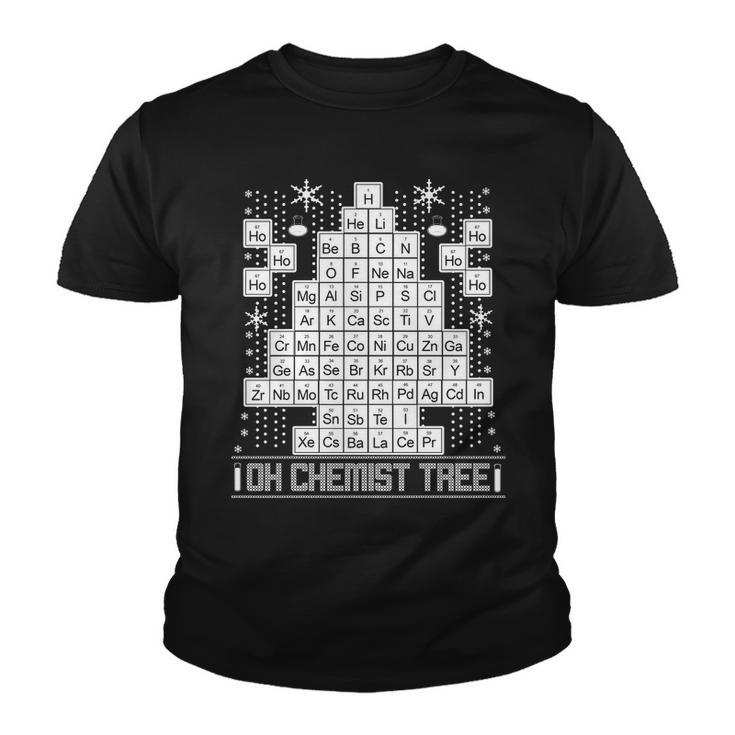 Oh Chemistry Tree Chemist Ugly Christmas Sweater Tshirt Youth T-shirt