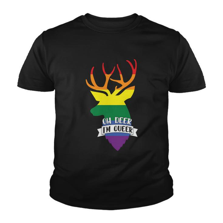 Oh Deer Im Queer Lgbt Gay Pride Lesbian Bisexual Ally Quote Youth T-shirt