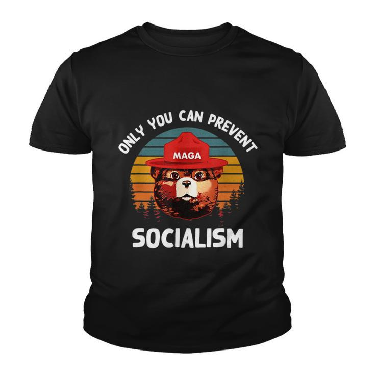 Only You Can Prevent Socialism Maga Bear Republican Tshirt Youth T-shirt
