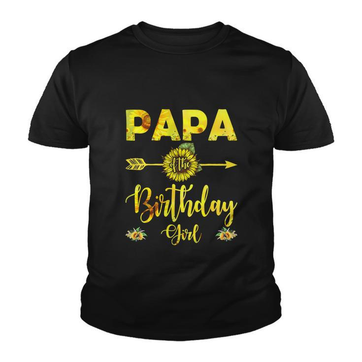 Papa Of The Birthday Girl Funny Dad Sunflower Youth T-shirt
