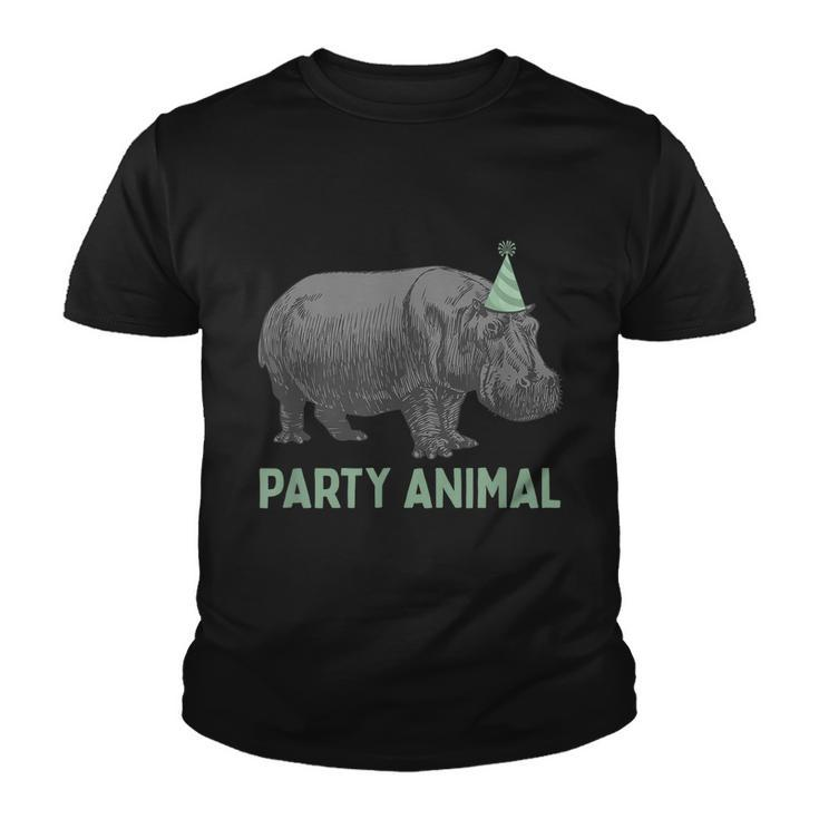Party Animal Hippo Birthday Gift Funny Hippo Birthday Gift Youth T-shirt