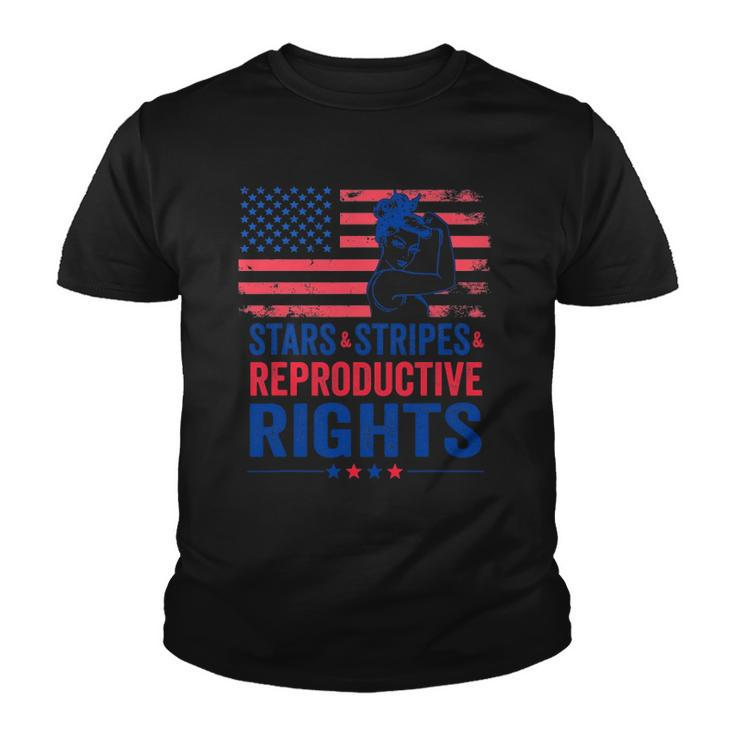 Patriotic 4Th Of July  Stars Stripes Reproductive Right Youth T-shirt