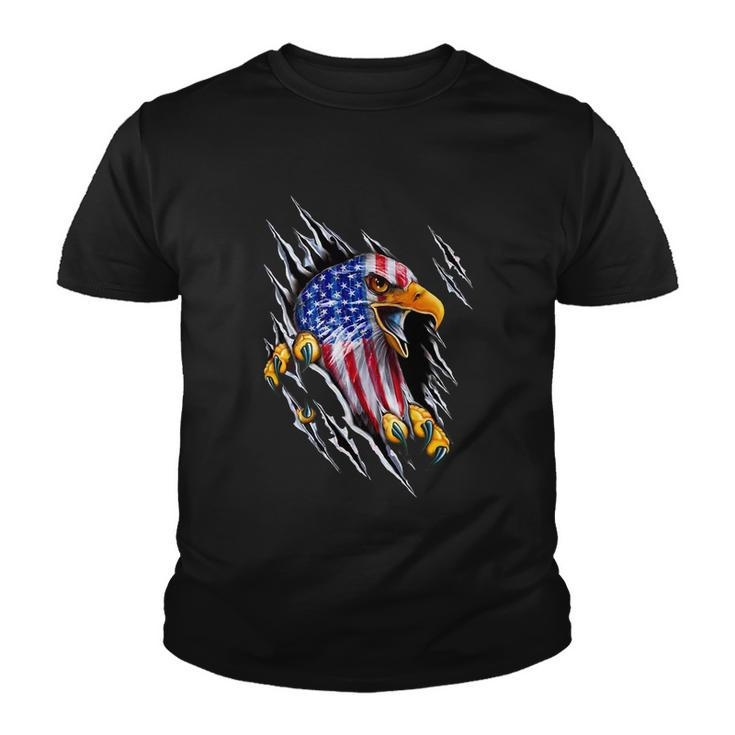 Patriotic Eagle Shirt 4Th Of July Usa American Flag Youth T-shirt