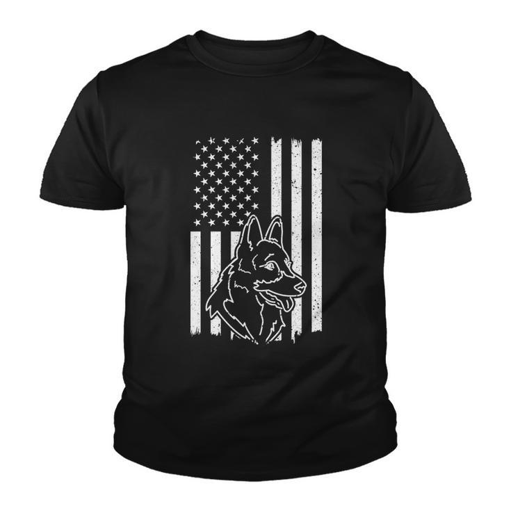 Patriotic German Shepherd American Flag Dog Lover Cute Gift Youth T-shirt