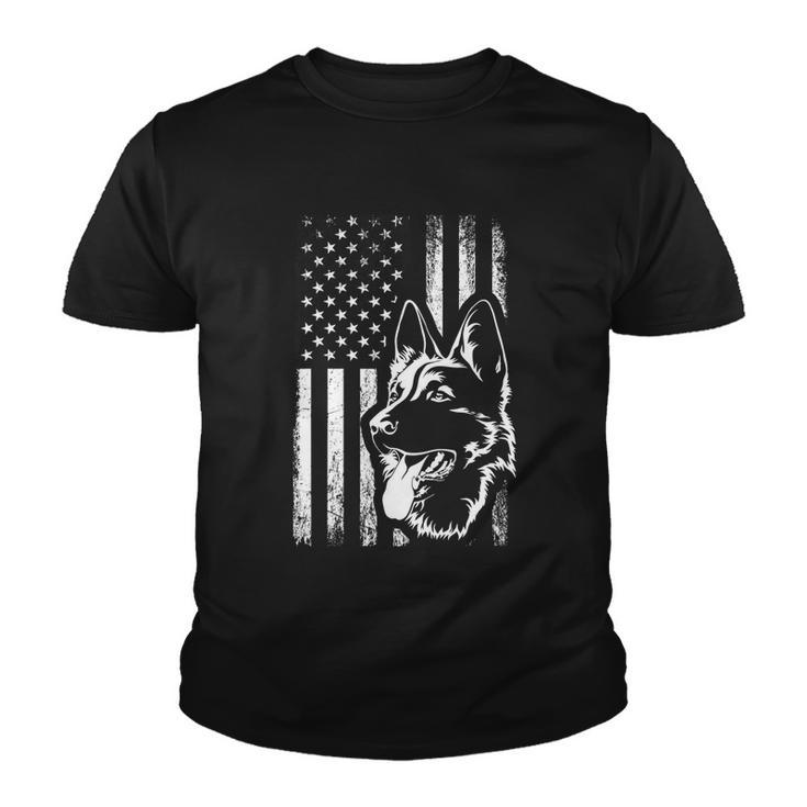 Patriotic German Shepherd American Flag Dog Lover Gift V2 Youth T-shirt