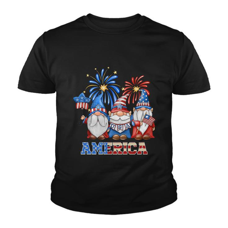 Patriotic Gnomes 4Th Of July Funny Gnome Love American Flag Gift Youth T-shirt