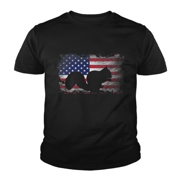 Patriotic Squirrel American Flag Cool Wild Animals Lover Youth T-shirt