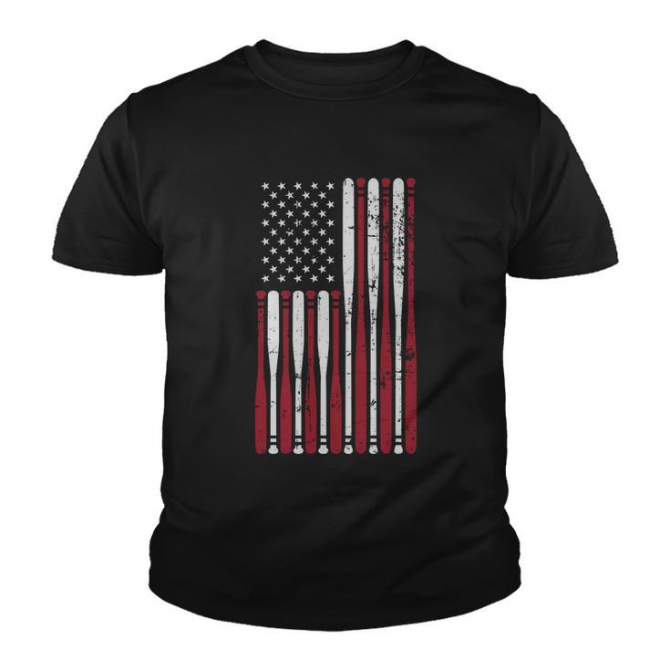 Patriotic Us American Baseball Bats And Stars Stripes Flag Great Gift Youth T-shirt