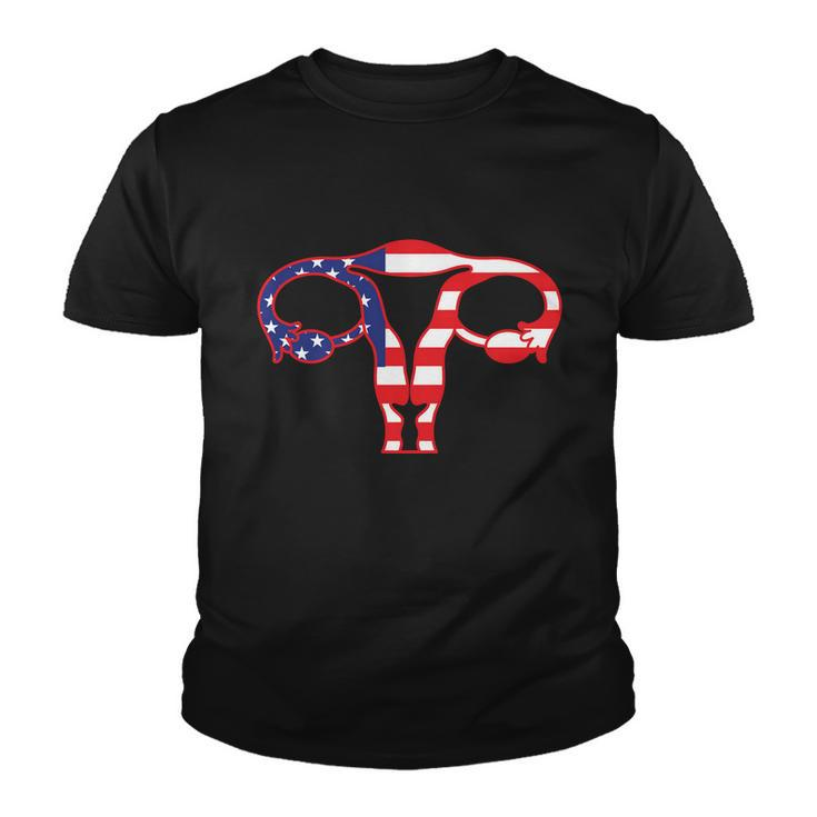 Patriotic Uterus American Flag Womens Rights 1973 Pro Roe Youth T-shirt
