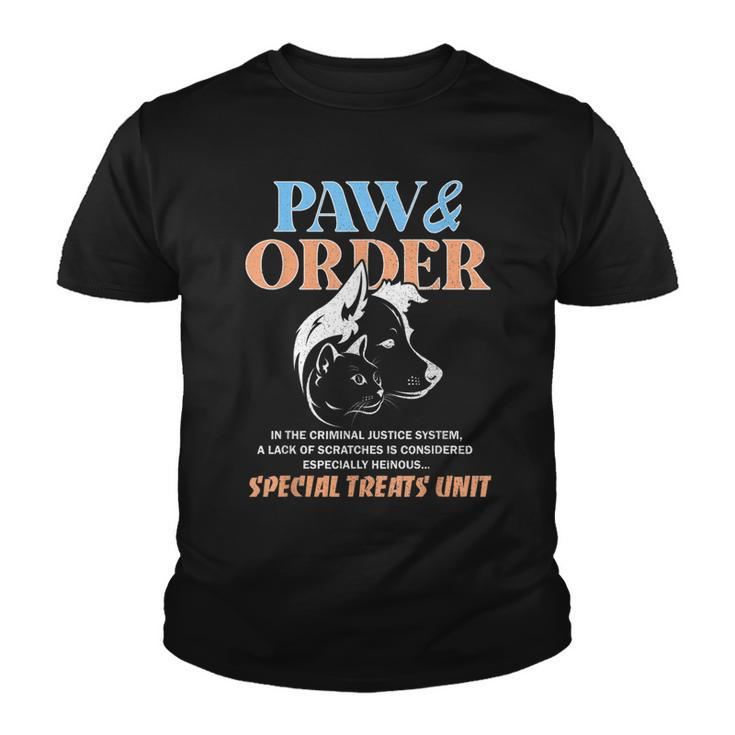 Paw And Order Training Dog And Cat  Youth T-shirt