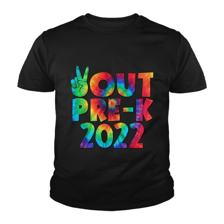 Peace Out Pregiftk 2022 Tie Dye Happy Last Day Of School Funny Gift Youth T-shirt