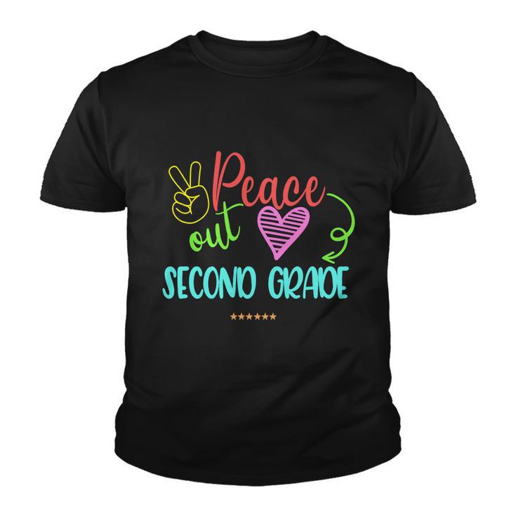 Peace Out Second Grade Graphic Plus Size Shirt For Teacher Female Male Students Youth T-shirt