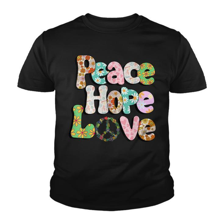 Peace Sign Love 60S 70S Tie Dye Hippie Halloween Costume  V3 Youth T-shirt