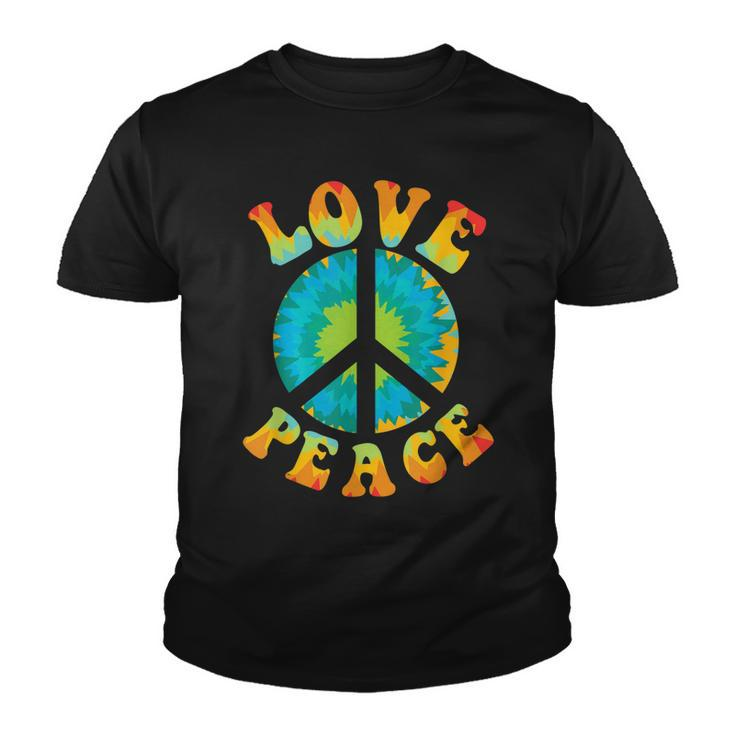 Peace Sign Love 60S 70S Tie Dye Hippie Halloween Costume  V9 Youth T-shirt