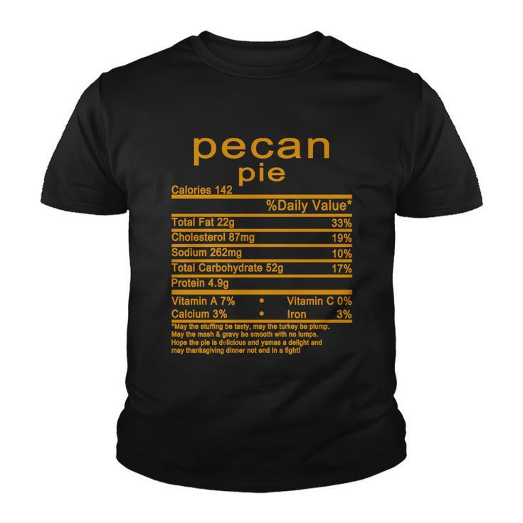 Pecan Pie Nutrition Facts Label Youth T-shirt