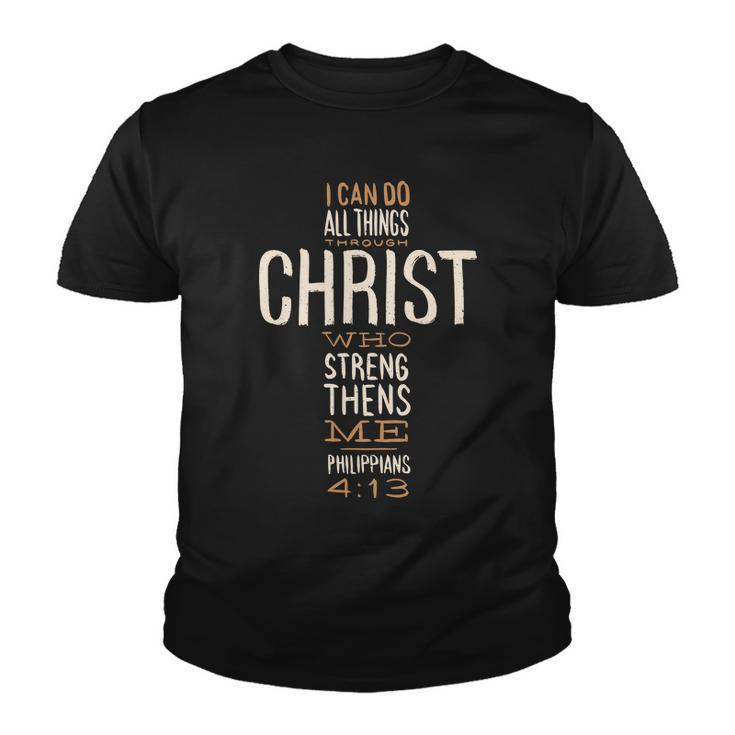 Philippians Bible Quote Cross Youth T-shirt