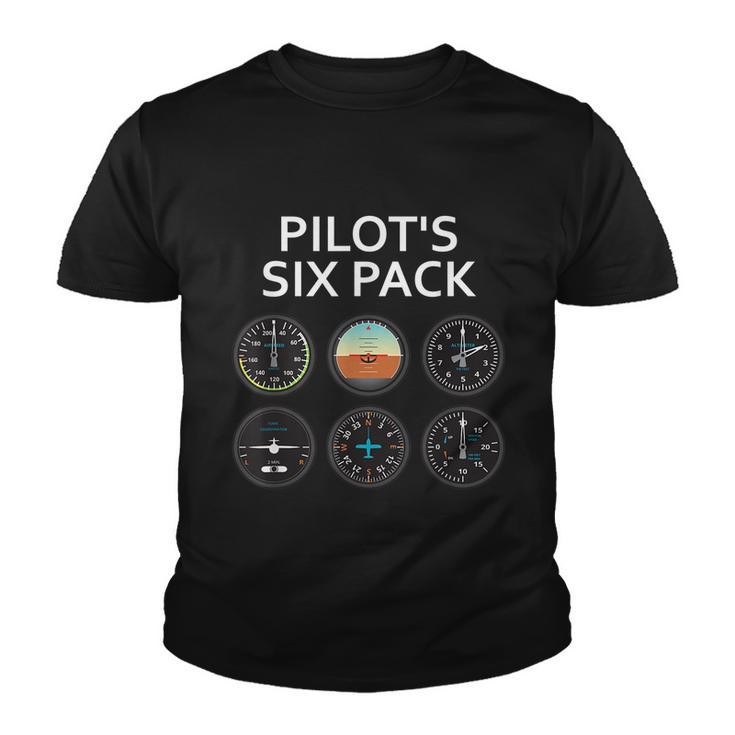 Pilots Six Pack Funny Aviation Youth T-shirt