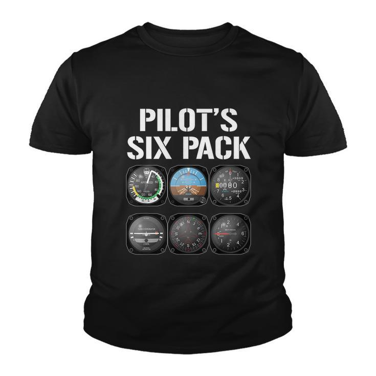 Pilots Six Pack Gift Funny Pilot Aviation Flying Gift Youth T-shirt