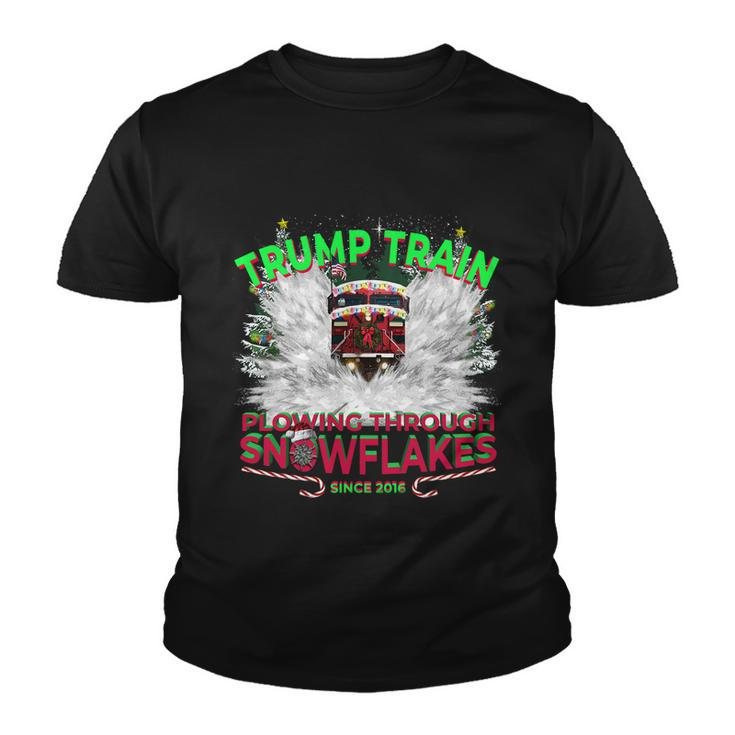 Plow Snowflakes This Christmas And Don A Maga Trump Train 2024 Gift Youth T-shirt