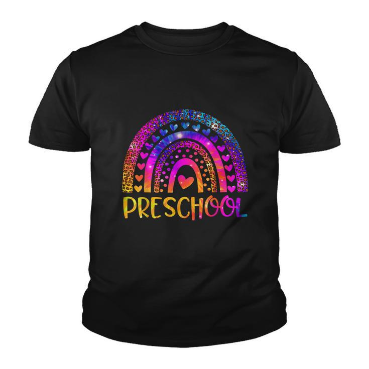 Preschool Teacher Leopard Tie Dye Rainbow Youth T-shirt