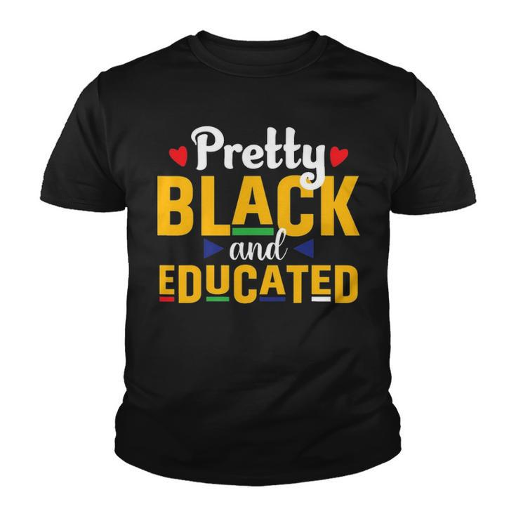 Pretty Black And Educated Juneteenth Black Freedom Pride  Youth T-shirt