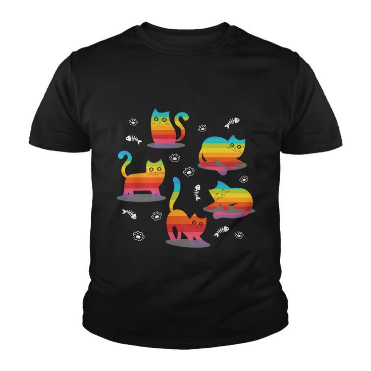 Pride Month Lgbtq Cat Kawaii Gay Pride Youth T-shirt