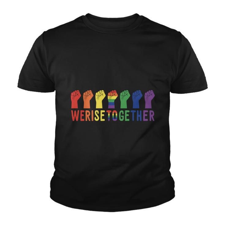 Pride Month We Rise Together Lgbt Pride Youth T-shirt