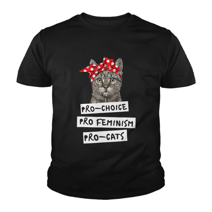 Pro Choice Pro Feminism Pro Cats Shirt Gift Youth T-shirt
