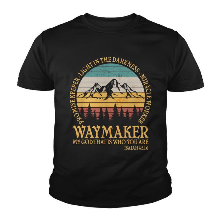 Promise Keeper Waymaker Isaiah Forest Mountains Youth T-shirt