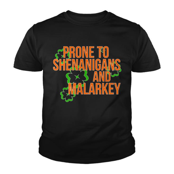 Prone To Shenanigans And Malarkey St Pattys Day Youth T-shirt