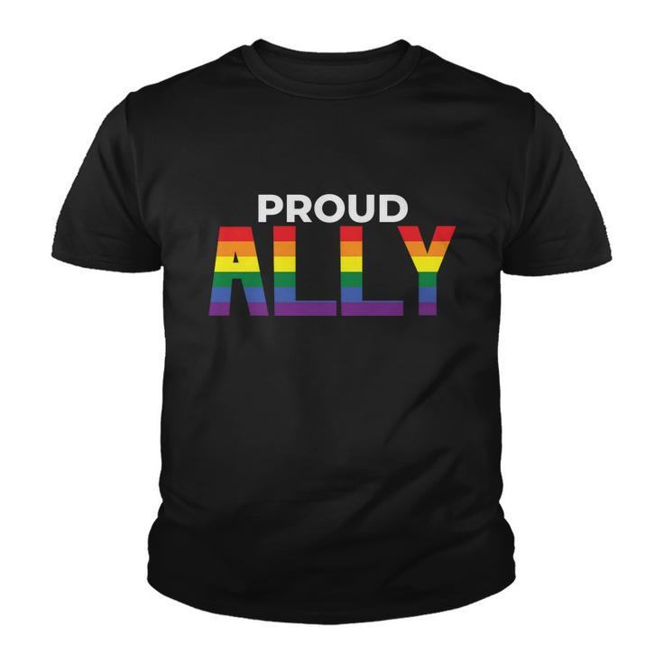 Proud Ally Lgbt Gay Pride Lesbian Bisexual Ally Quote V2 Youth T-shirt