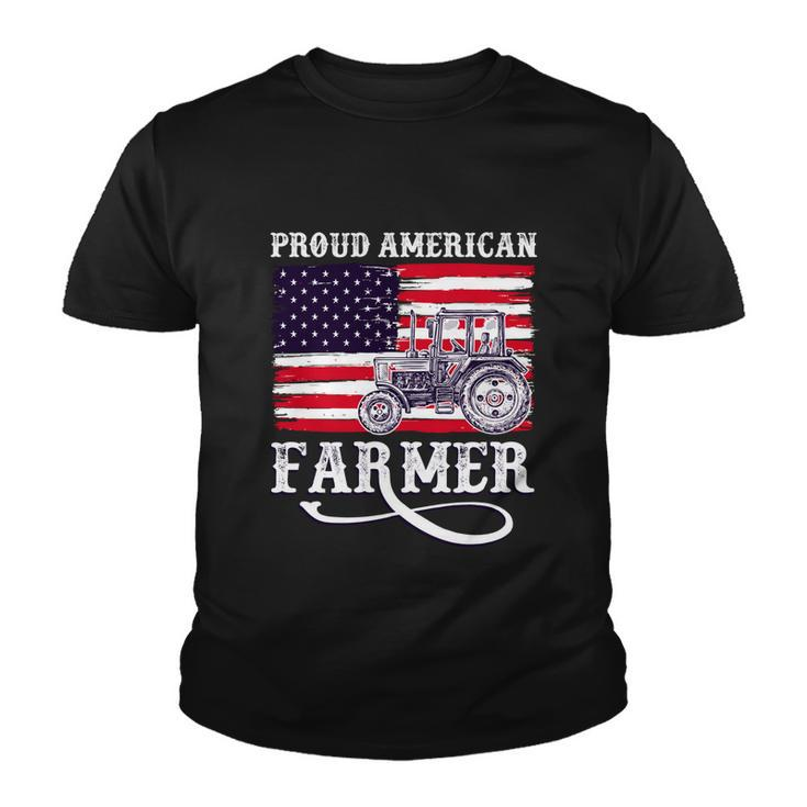 Proud American Farme Gift Farmer With Usa Flag Gift Youth T-shirt