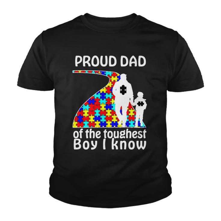 Proud Autism Dad Of The Toughest Boy I Know Tshirt Youth T-shirt