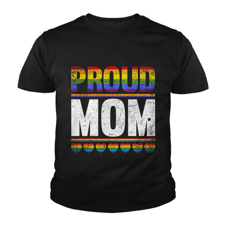 Proud Lesbian Mom Queer Mothers Day Gift Rainbow Flag Lgbt Gift Youth T-shirt