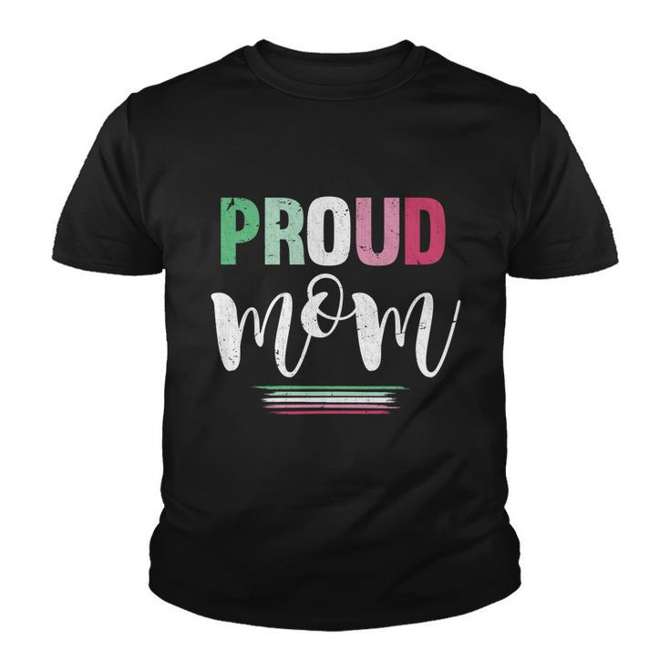 Proud Mom Abrosexual Flag Lgbtq Mothers Day Abrosexual Gift Youth T-shirt