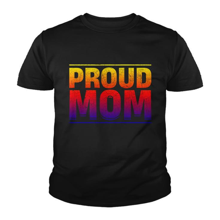 Proud Mom Abrosexual Flag Lgbtq Queer Mothers Day Abrosexual Gift Youth T-shirt