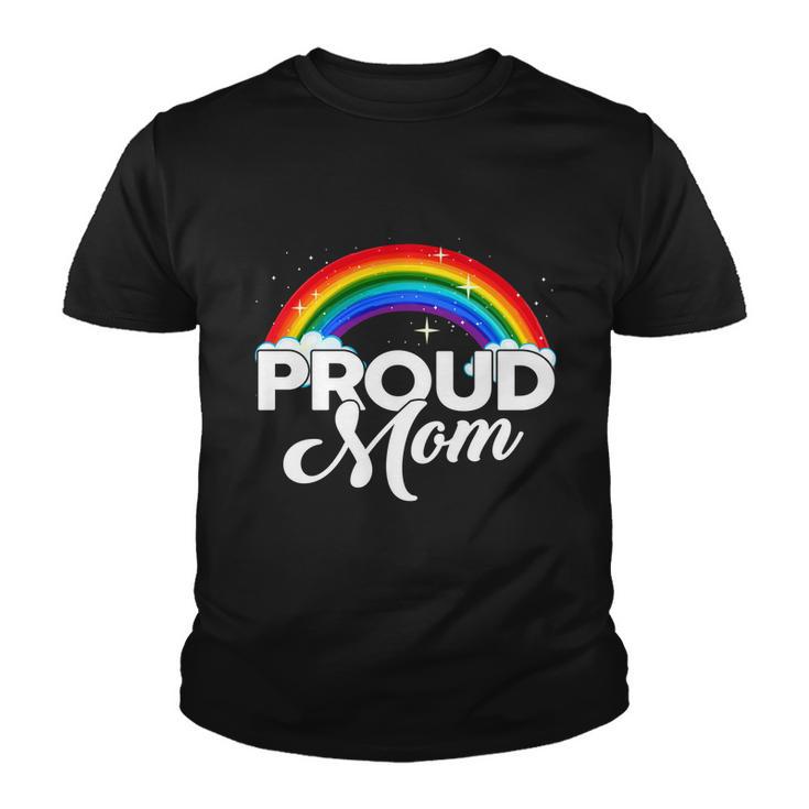 Proud Mom Lesbian Lgbt Gay Lgbtq Rainbow Flag Gift Youth T-shirt