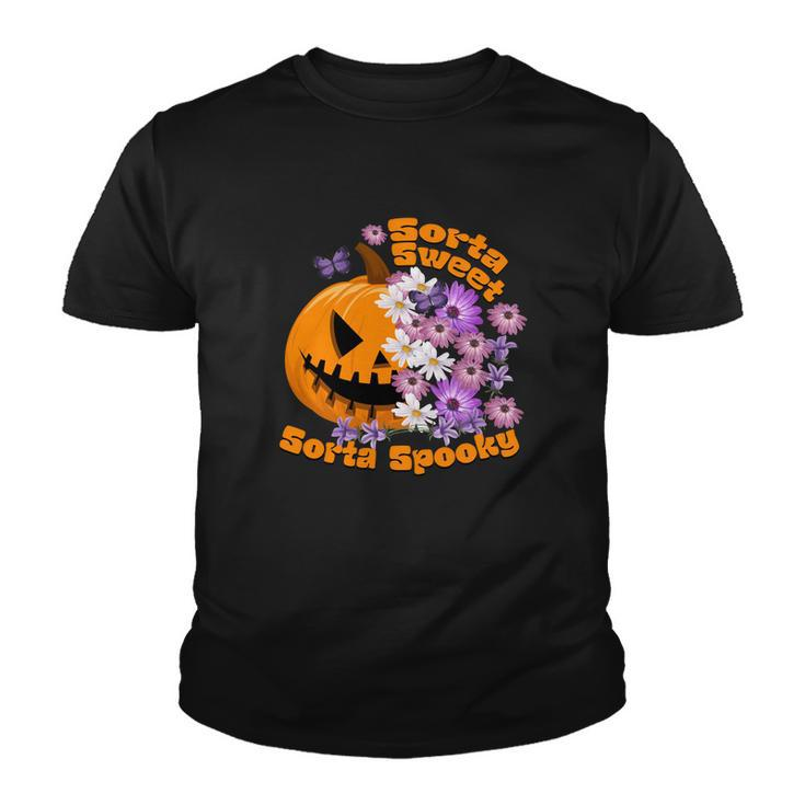 Pumpkin Daisy Sorta Sweet Sorta Spooky Halloween Youth T-shirt