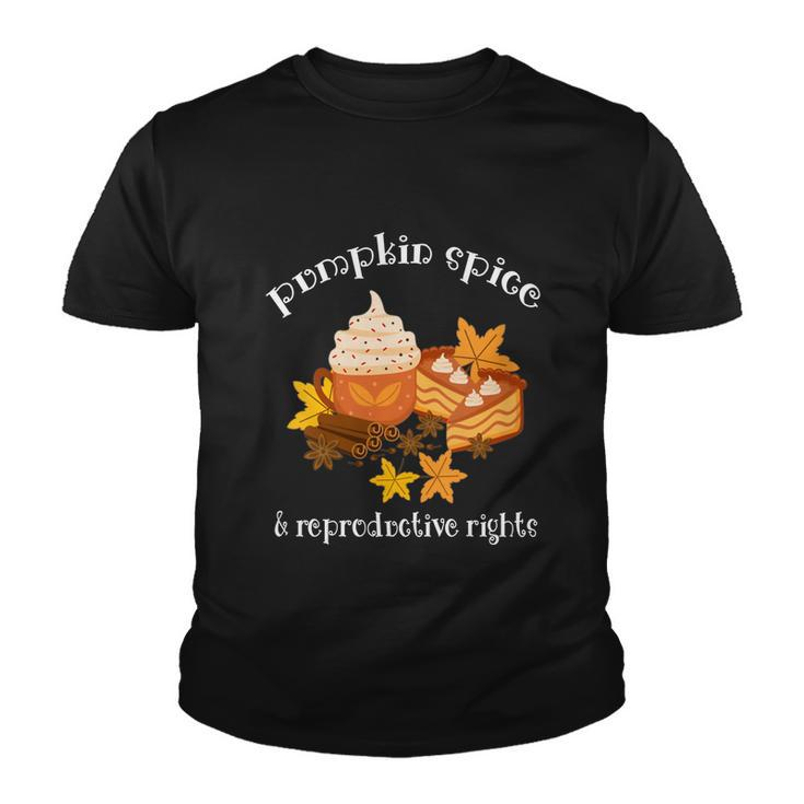 Pumpkin Spice And Reproductive Rights Fall Coffee Feminist Gift Youth T-shirt