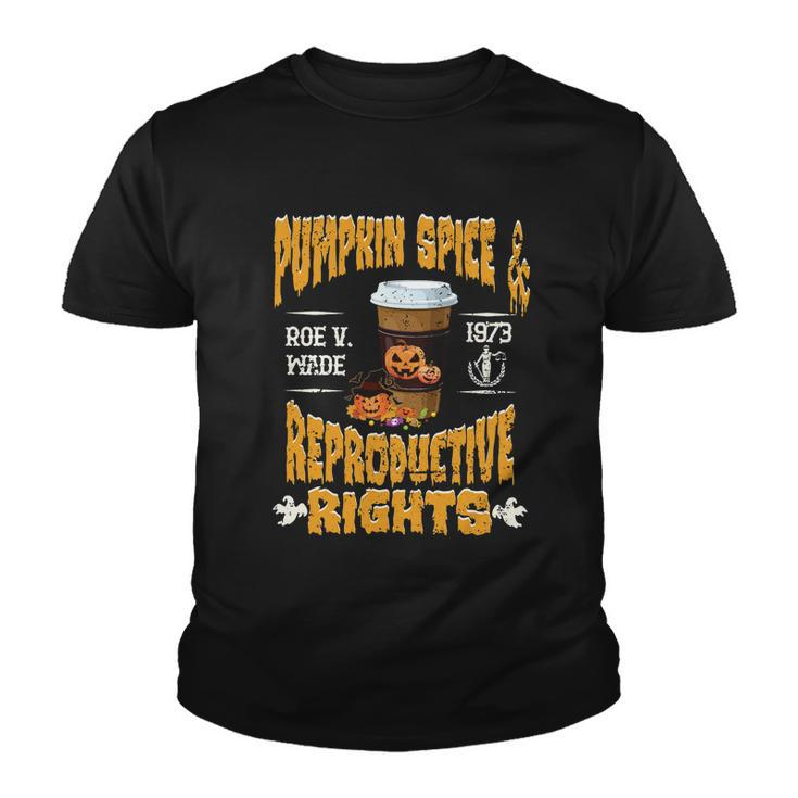 Pumpkin Spice And Reproductive Rights Fall Feminist Choice Gift V5 Youth T-shirt