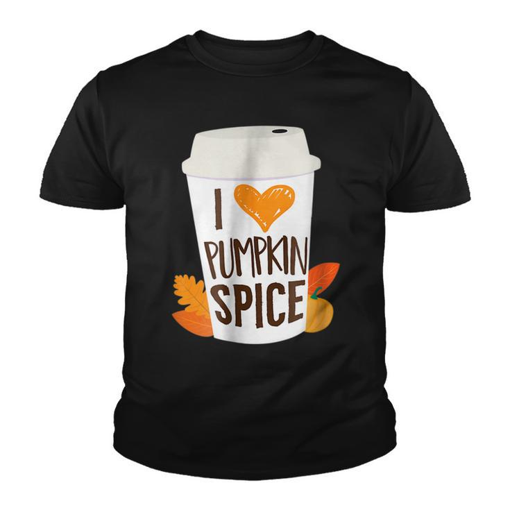 Pumpkin Spice Coffee Latte Fall Autumn Season And Halloween  Youth T-shirt