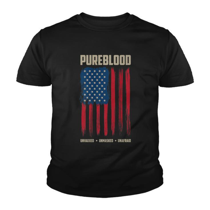 Pureblood American Flag Pure Blooded Patriot Youth T-shirt